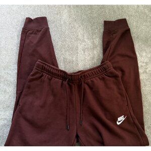 Nike Womens Joggers with Drawstrings Size Small Burgundy Comfy Lounge Gym